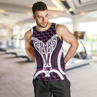 Aotearoa Atua Tangaroa Personalised Men Tank Top God Of The Sea Maori Whale Tail Purple