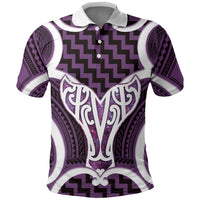 Aotearoa Atua Tangaroa Personalised Polo Shirt God Of The Sea Maori Whale Tail Purple