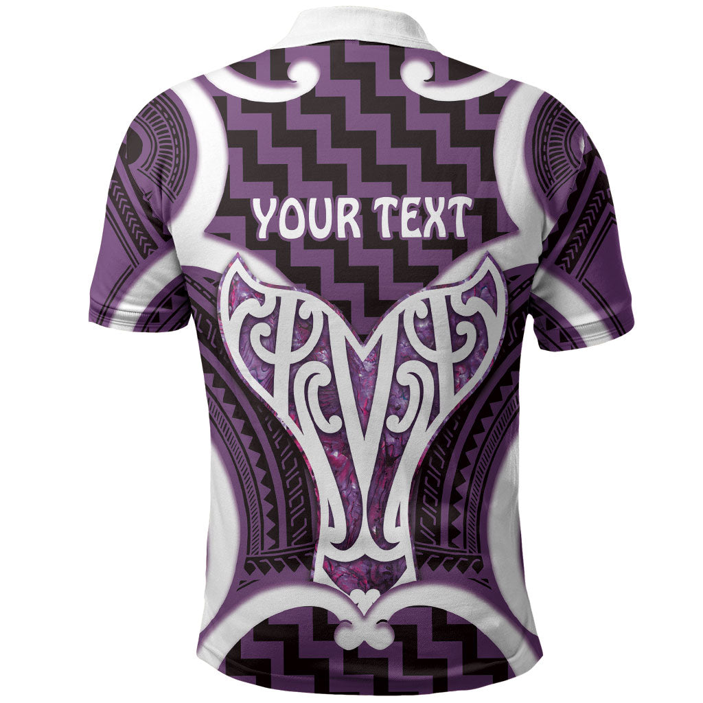 Aotearoa Atua Tangaroa Personalised Polo Shirt God Of The Sea Maori Whale Tail Purple