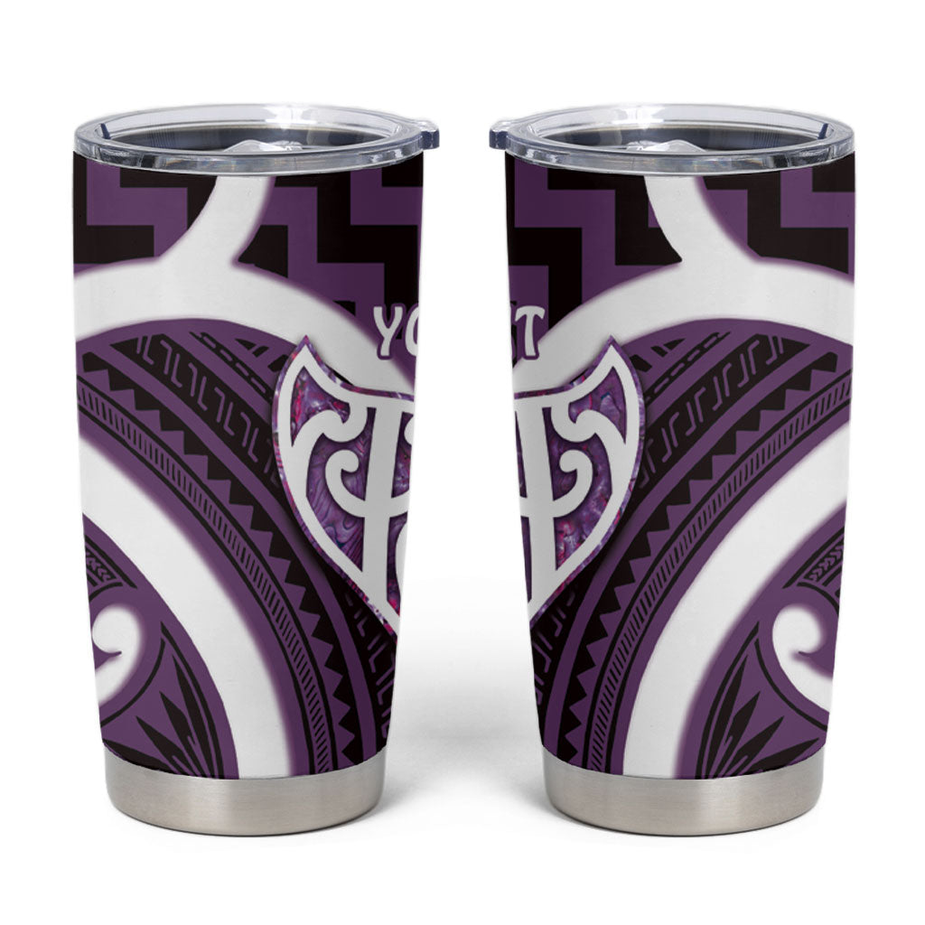 Aotearoa Atua Tangaroa Personalised Tumbler Cup God Of The Sea Maori Whale Tail Purple LT14 Purple - Polynesian Pride