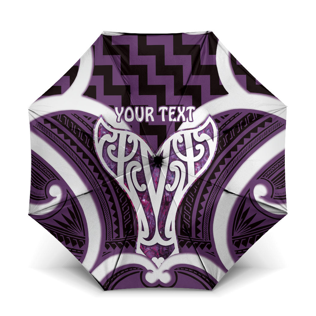 Aotearoa Atua Tangaroa Personalised Umbrella God Of The Sea Maori Whale Tail Purple