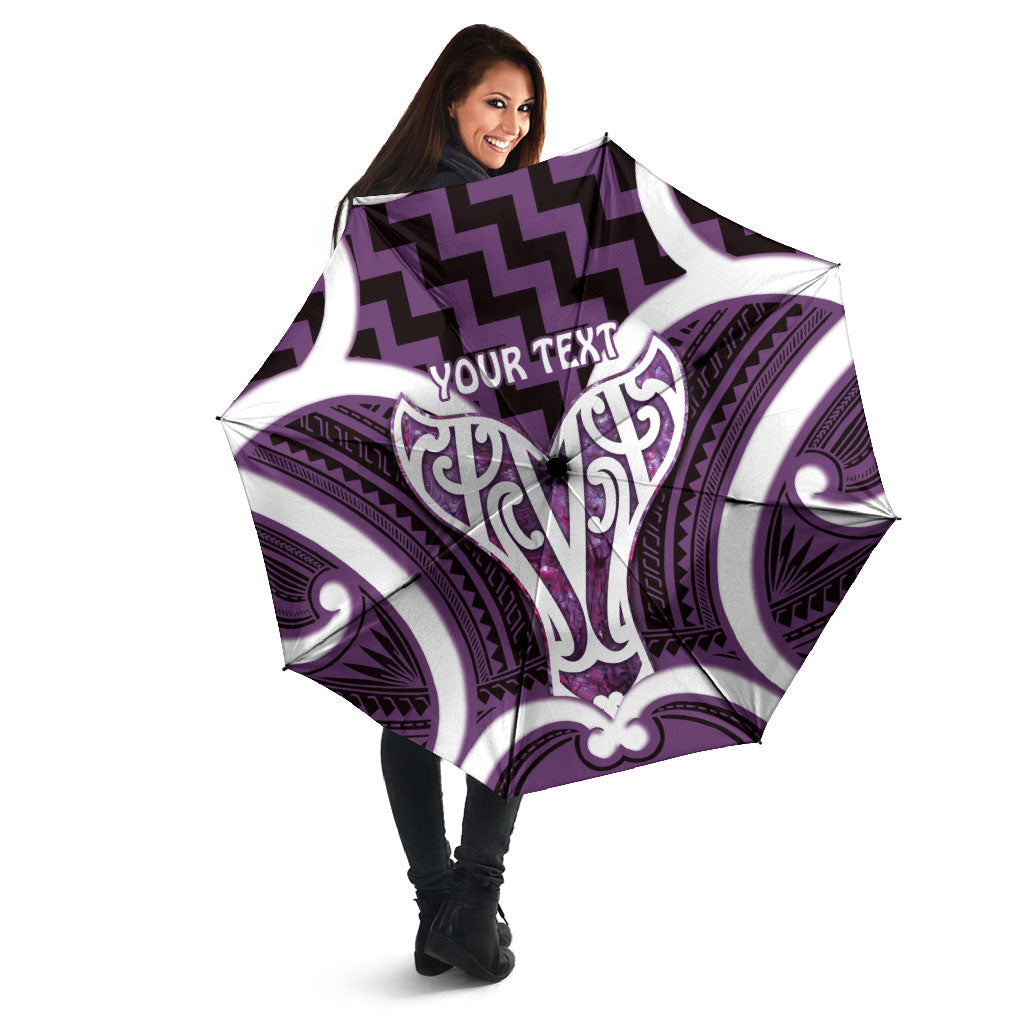Aotearoa Atua Tangaroa Personalised Umbrella God Of The Sea Maori Whale Tail Purple