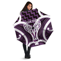 Aotearoa Atua Tangaroa Personalised Umbrella God Of The Sea Maori Whale Tail Purple