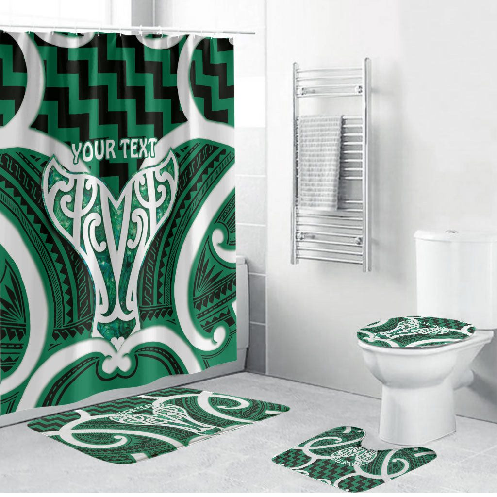 Aotearoa Atua Tangaroa Personalised Bathroom Set God Of The Sea Maori Whale Tail Green LT14 Bathroom Set (4 pcs) Green - Polynesian Pride