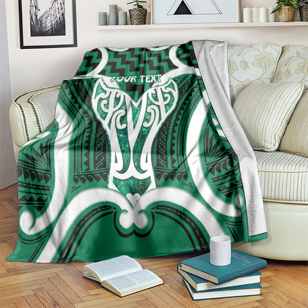 Aotearoa Atua Tangaroa Personalised Blanket God Of The Sea Maori Whale Tail Green LT14 Green - Polynesian Pride