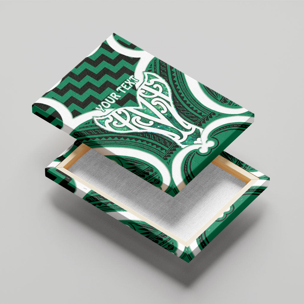 Aotearoa Atua Tangaroa Personalised Canvas Wall Art God Of The Sea Maori Whale Tail Green