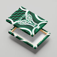 Aotearoa Atua Tangaroa Personalised Canvas Wall Art God Of The Sea Maori Whale Tail Green