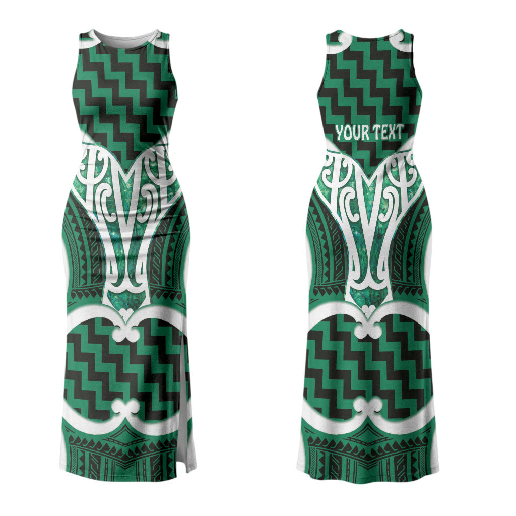 Aotearoa Atua Tangaroa Personalised Family Matching Tank Maxi Dress and Hawaiian Shirt God Of The Sea Maori Whale Tail Green