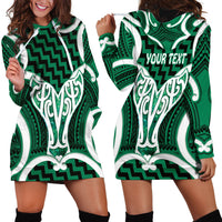 Aotearoa Atua Tangaroa Personalised Hoodie Dress God Of The Sea Maori Whale Tail Green