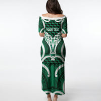 Aotearoa Atua Tangaroa Personalised Puletasi God Of The Sea Maori Whale Tail Green