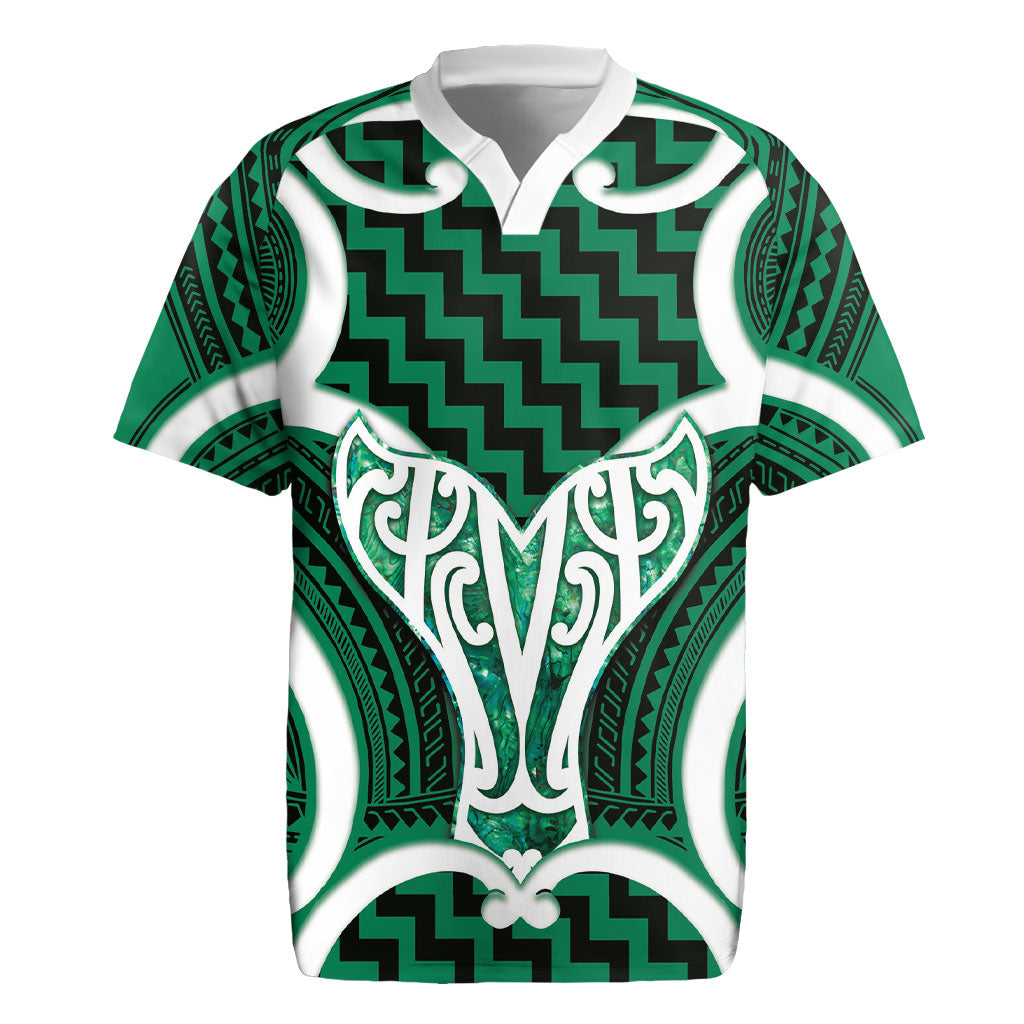 Aotearoa Atua Tangaroa Personalised Rugby Jersey God Of The Sea Maori Whale Tail Green LT14 Green - Polynesian Pride