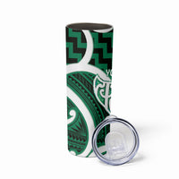 Aotearoa Atua Tangaroa Personalised Skinny Tumbler God Of The Sea Maori Whale Tail Green