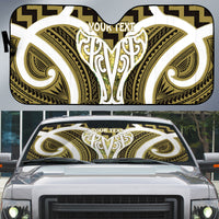 Aotearoa Atua Tangaroa Personalised Auto Sun Shade God Of The Sea Maori Whale Tail Yellow