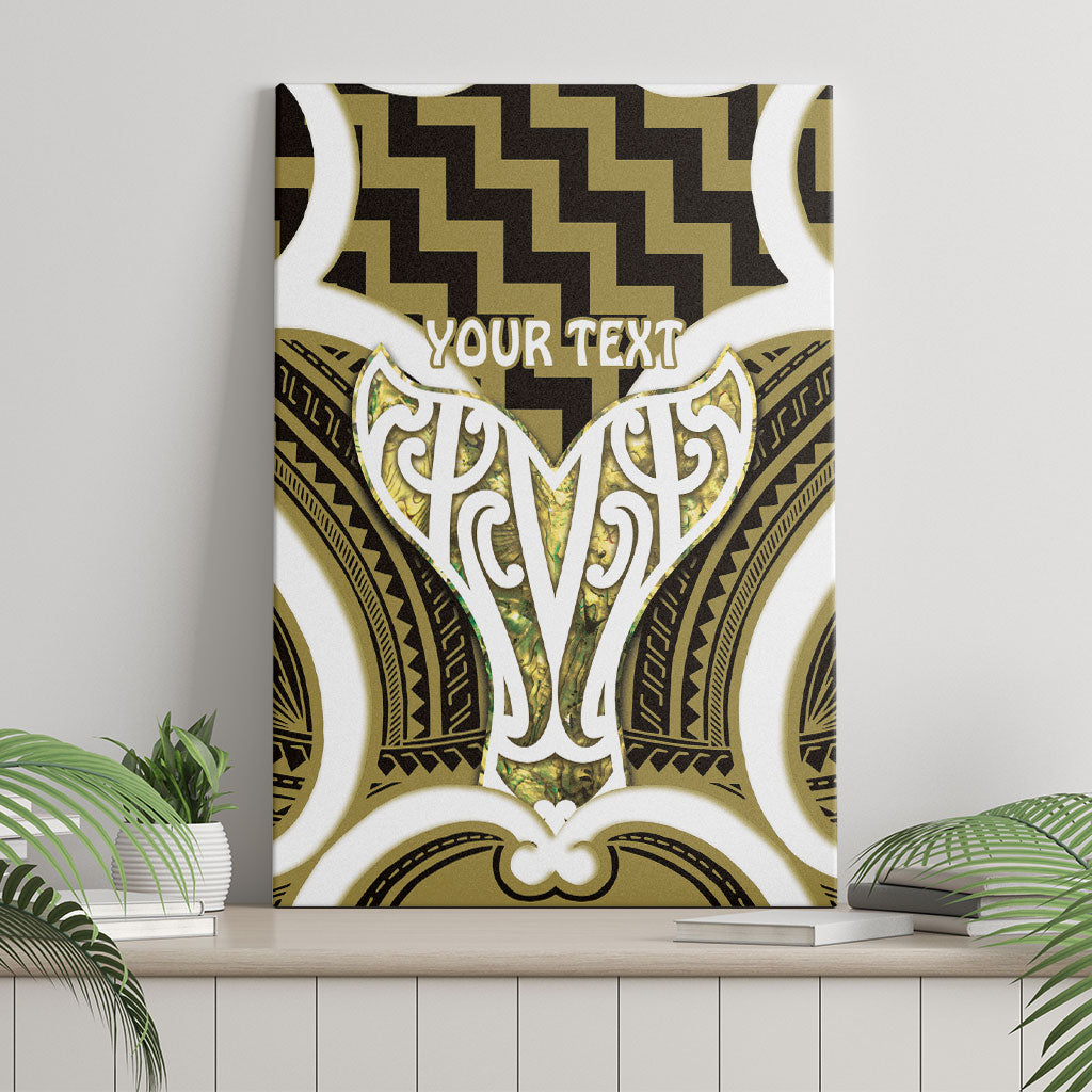 Aotearoa Atua Tangaroa Personalised Canvas Wall Art God Of The Sea Maori Whale Tail Yellow