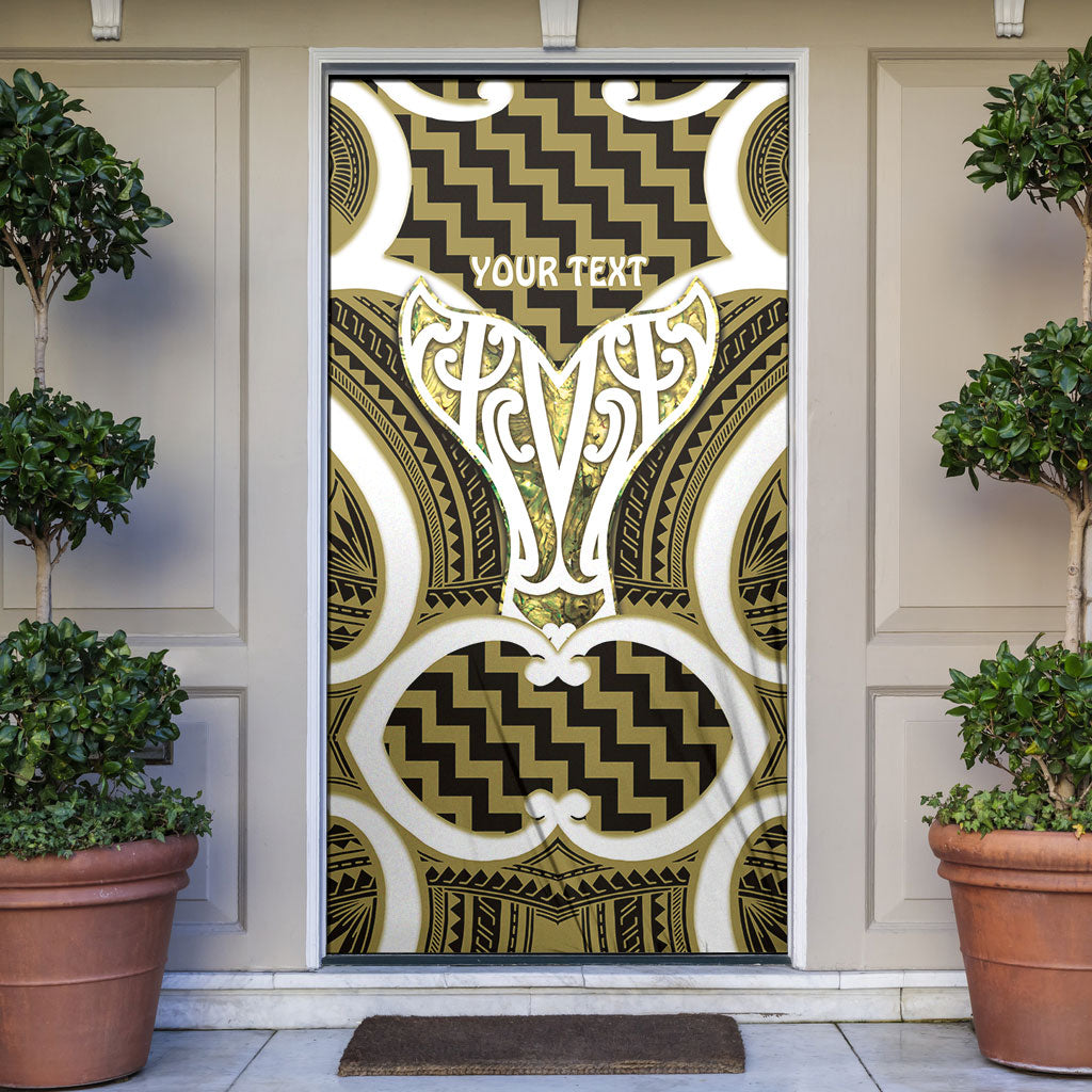 Aotearoa Atua Tangaroa Personalised Door Cover God Of The Sea Maori Whale Tail Yellow LT14 Yellow - Polynesian Pride