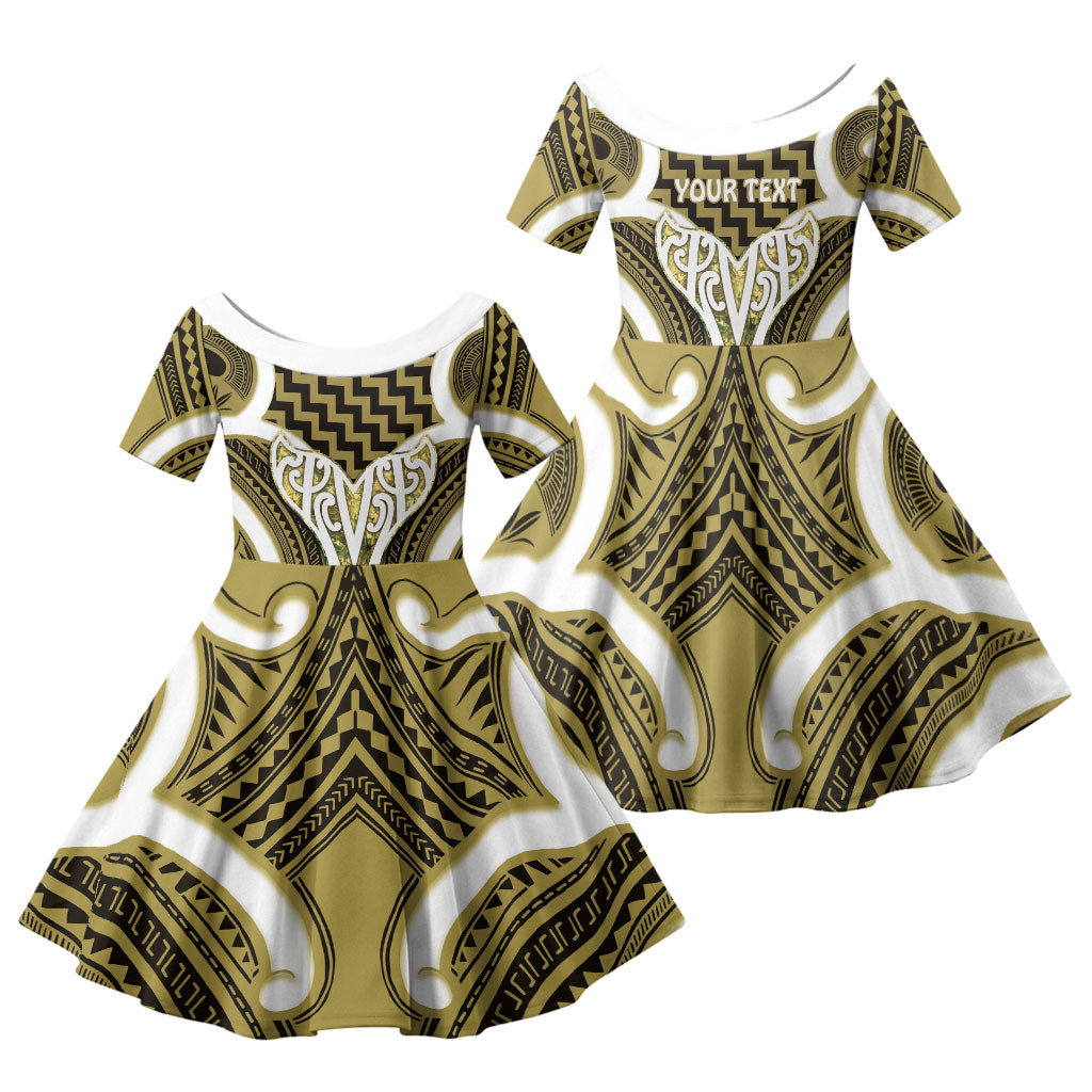 Aotearoa Atua Tangaroa Personalised Family Matching Mermaid Dress and Hawaiian Shirt God Of The Sea Maori Whale Tail Yellow