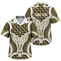 Aotearoa Atua Tangaroa Personalised Family Matching Off Shoulder Short Dress and Hawaiian Shirt God Of The Sea Maori Whale Tail Yellow
