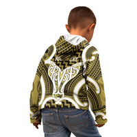 Aotearoa Atua Tangaroa Personalised Kid Hoodie God Of The Sea Maori Whale Tail Yellow