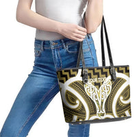Aotearoa Atua Tangaroa Personalised Leather Tote Bag God Of The Sea Maori Whale Tail Yellow