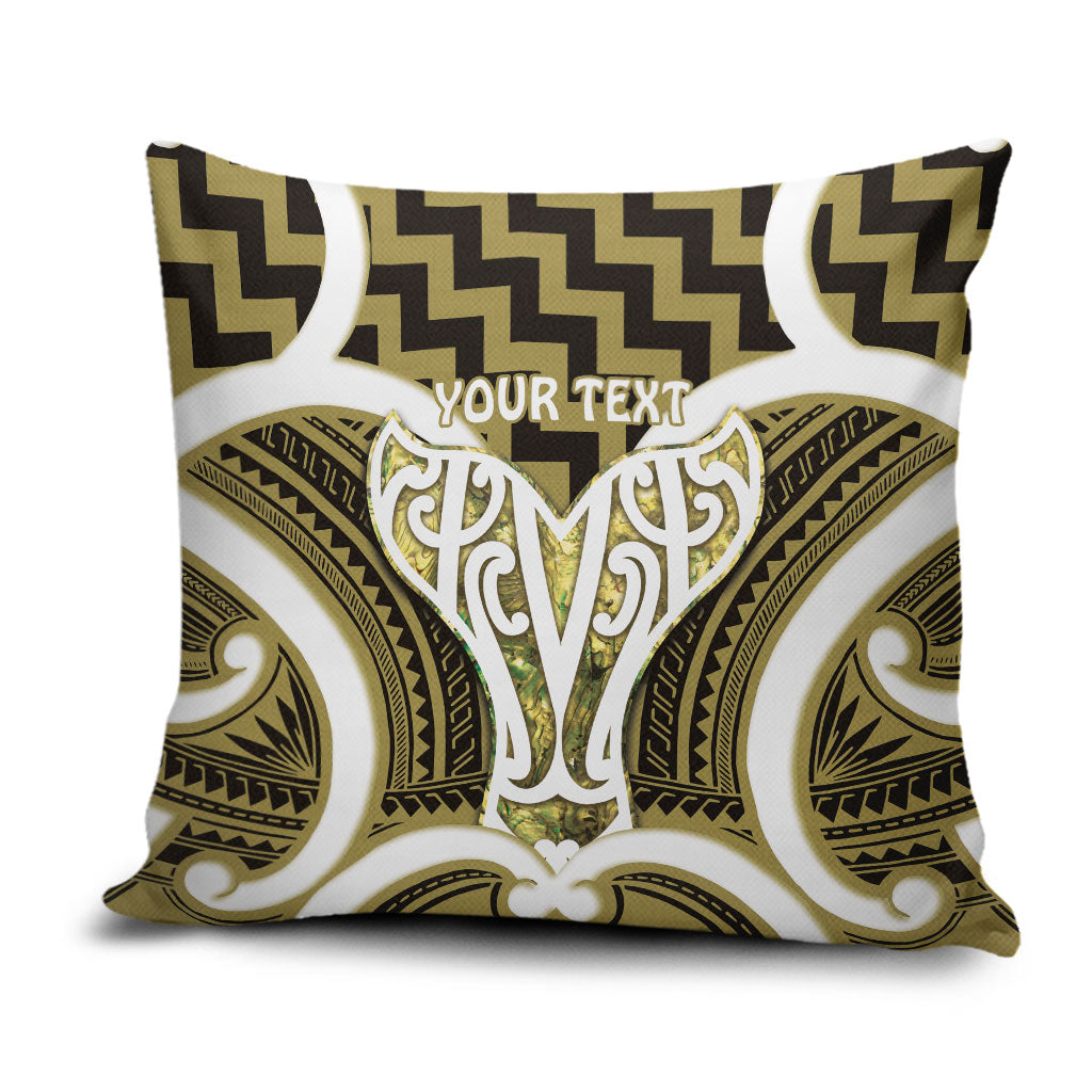 Aotearoa Atua Tangaroa Personalised Pillow Cover God Of The Sea Maori Whale Tail Yellow LT14 Yellow - Polynesian Pride
