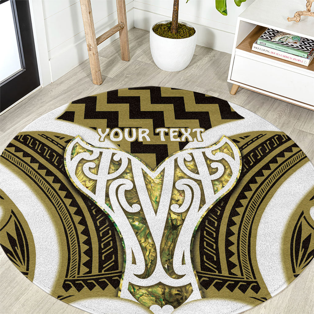 Aotearoa Atua Tangaroa Personalised Round Carpet God Of The Sea Maori Whale Tail Yellow LT14 Yellow - Polynesian Pride