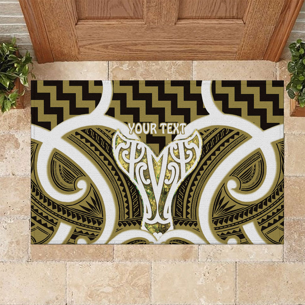 Aotearoa Atua Tangaroa Personalised Rubber Doormat God Of The Sea Maori Whale Tail Yellow LT14 Yellow - Polynesian Pride