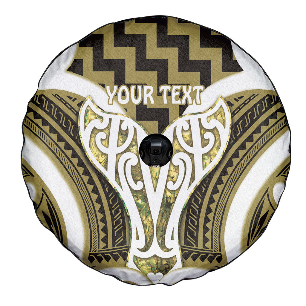 Aotearoa Atua Tangaroa Personalised Spare Tire Cover God Of The Sea Maori Whale Tail Yellow