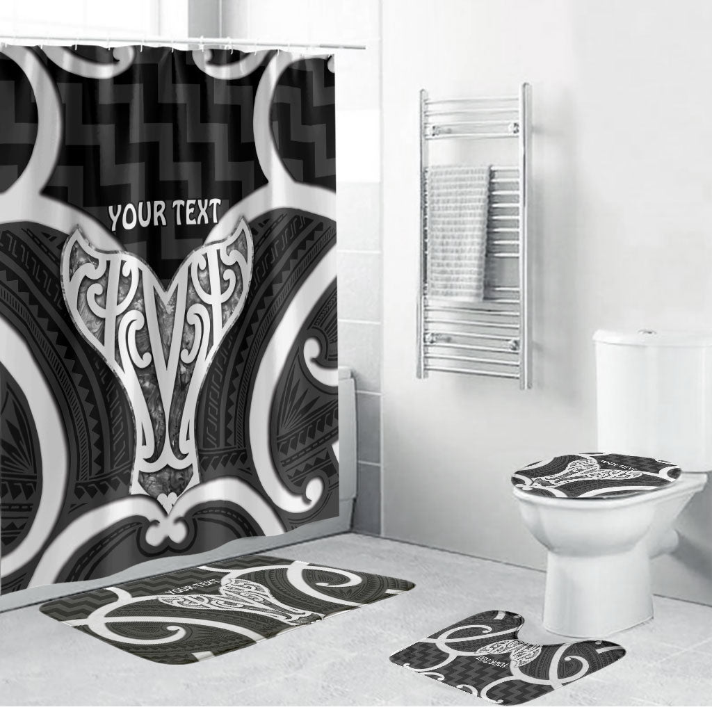 Aotearoa Atua Tangaroa Personalised Bathroom Set God Of The Sea Maori Whale Tail Black LT14 Bathroom Set (4 pcs) Black - Polynesian Pride