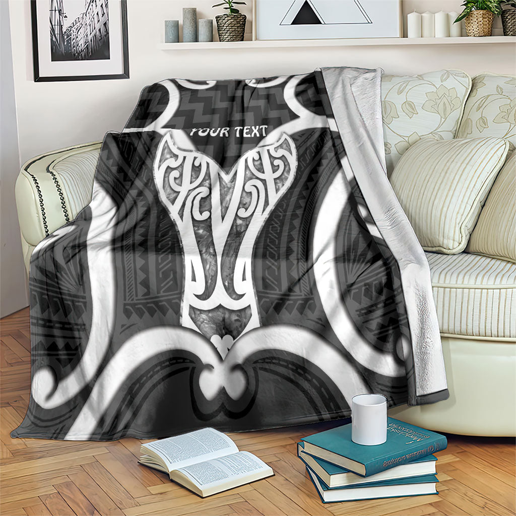 Aotearoa Atua Tangaroa Personalised Blanket God Of The Sea Maori Whale Tail Black LT14 Black - Polynesian Pride