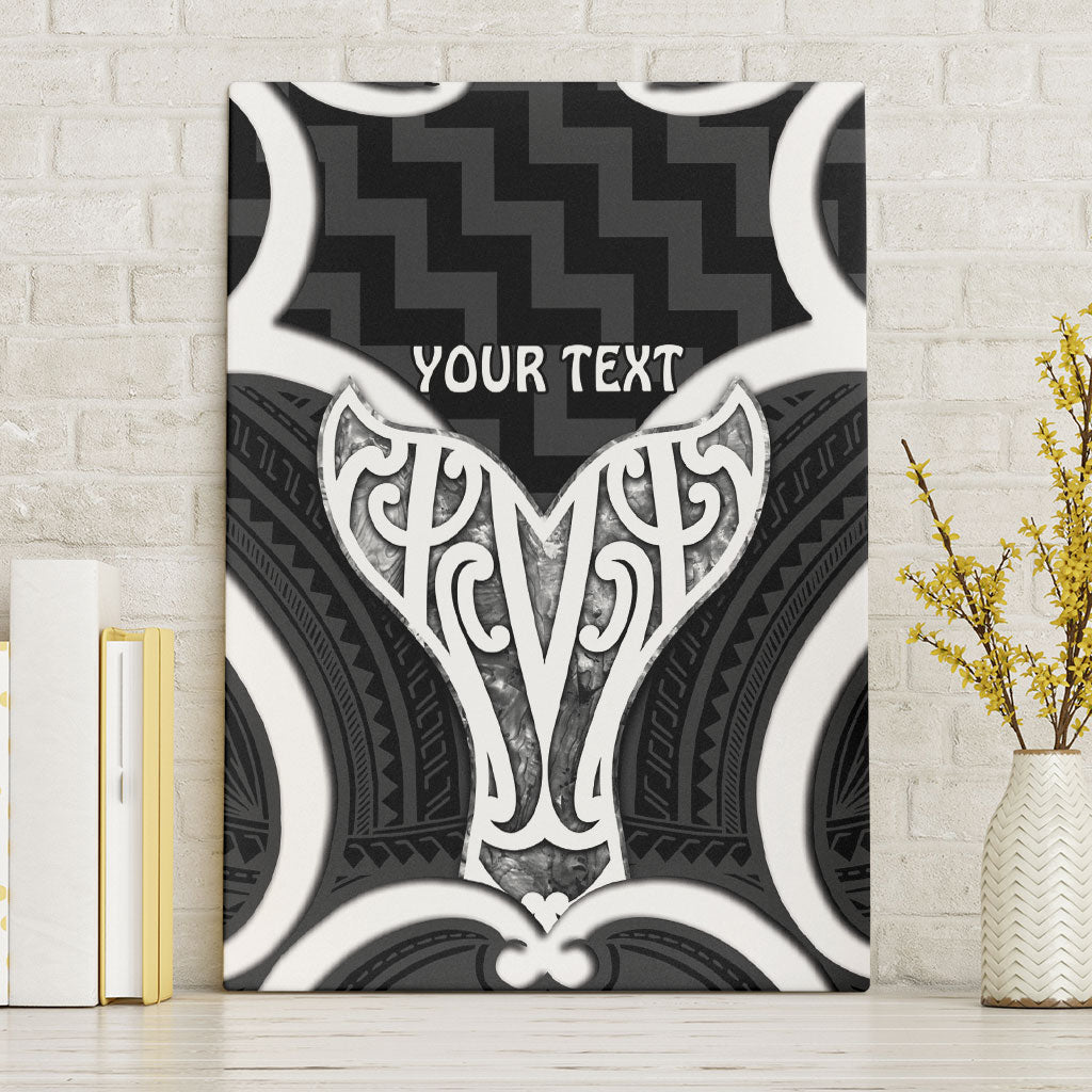 Aotearoa Atua Tangaroa Personalised Canvas Wall Art God Of The Sea Maori Whale Tail Black LT14 Without Frame Black - Polynesian Pride