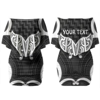 Aotearoa Atua Tangaroa Personalised Couples Matching Off Shoulder Short Dress and Hawaiian Shirt God Of The Sea Maori Whale Tail Black