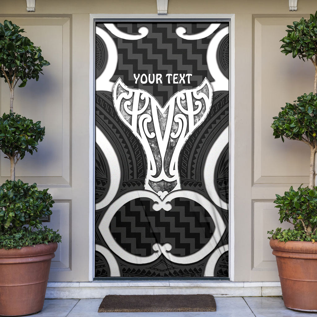 Aotearoa Atua Tangaroa Personalised Door Cover God Of The Sea Maori Whale Tail Black LT14 Black - Polynesian Pride