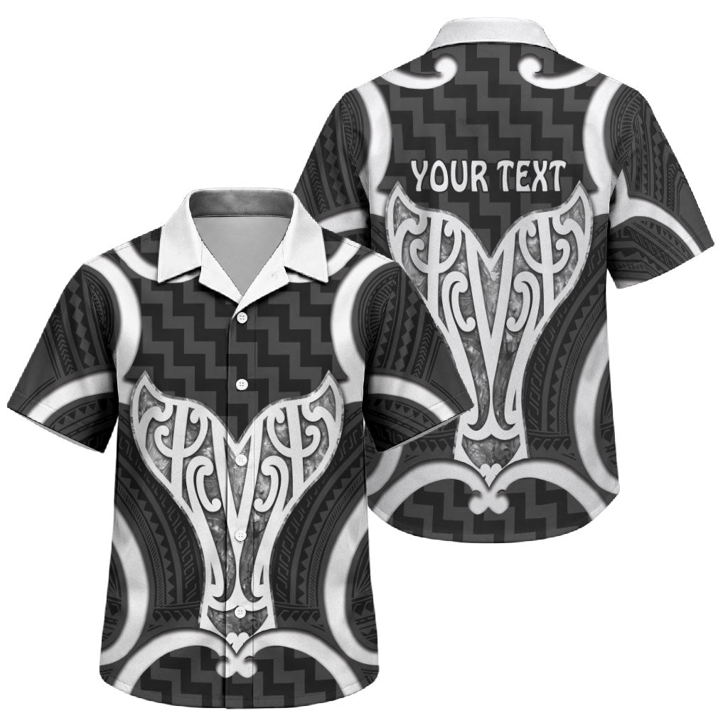 Aotearoa Atua Tangaroa Personalised Family Matching Short Sleeve Bodycon Dress and Hawaiian Shirt God Of The Sea Maori Whale Tail Black