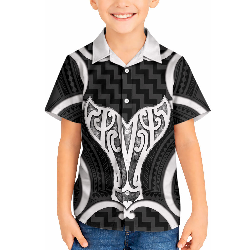 Aotearoa Atua Tangaroa Personalised Hawaiian Shirt God Of The Sea Maori Whale Tail Black