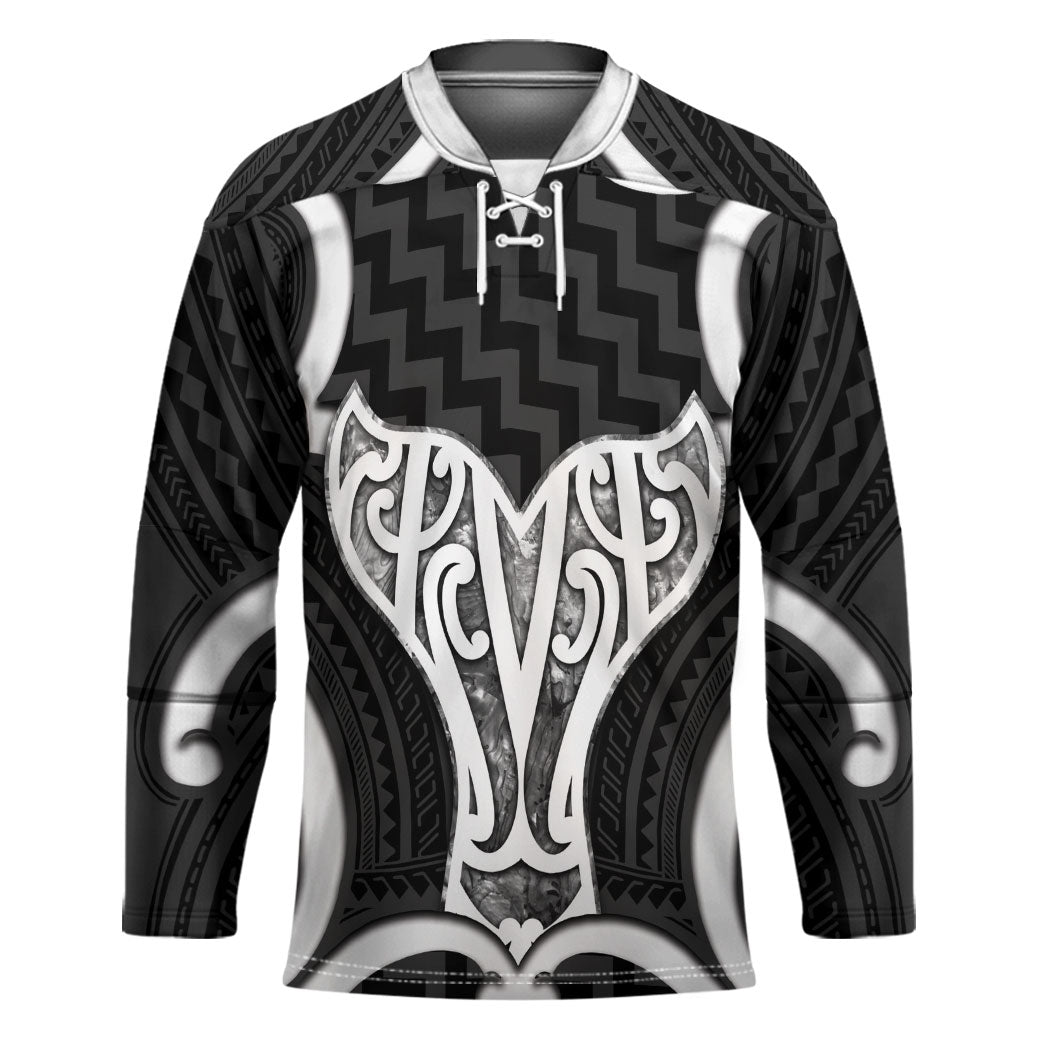 Aotearoa Atua Tangaroa Personalised Hockey Jersey God Of The Sea Maori Whale Tail Black