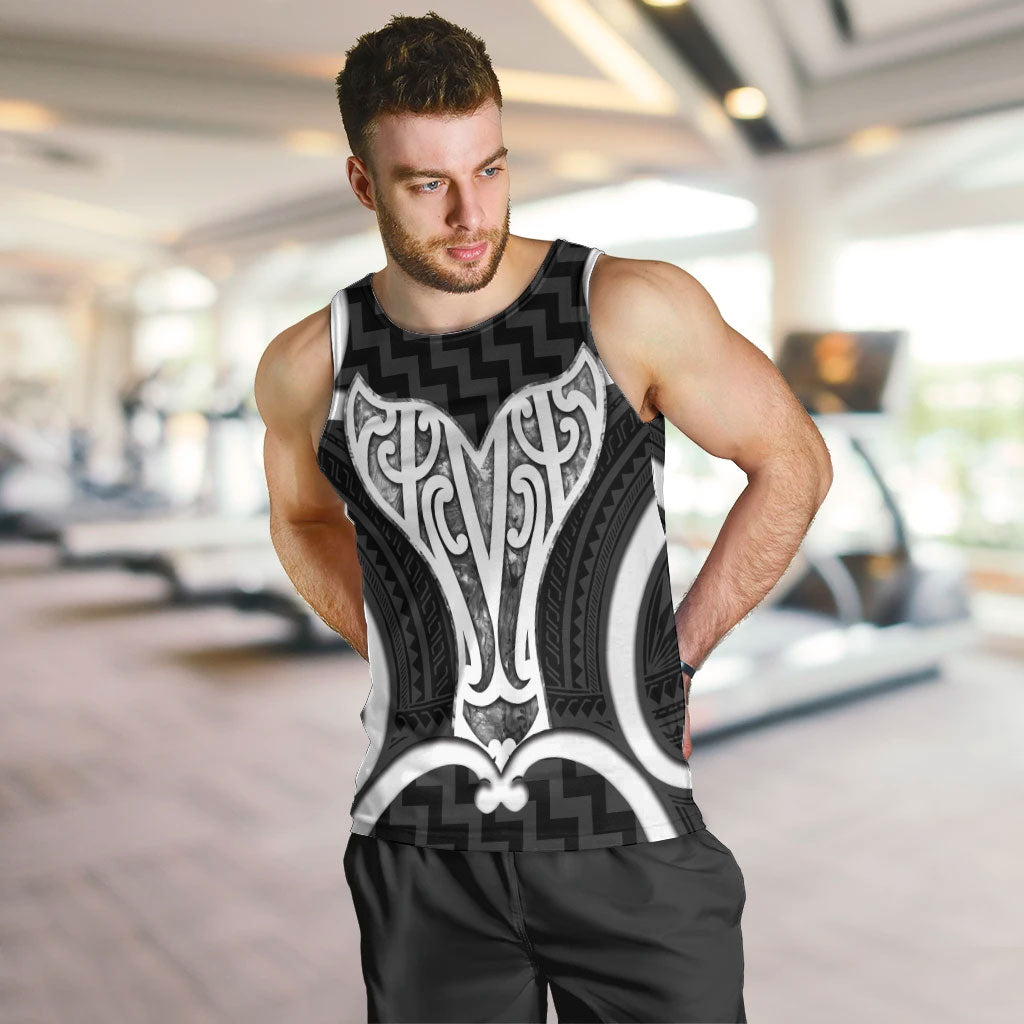Aotearoa Atua Tangaroa Personalised Men Tank Top God Of The Sea Maori Whale Tail Black LT14 Black - Polynesian Pride
