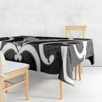 Aotearoa Atua Tangaroa Personalised Tablecloth God Of The Sea Maori Whale Tail Black