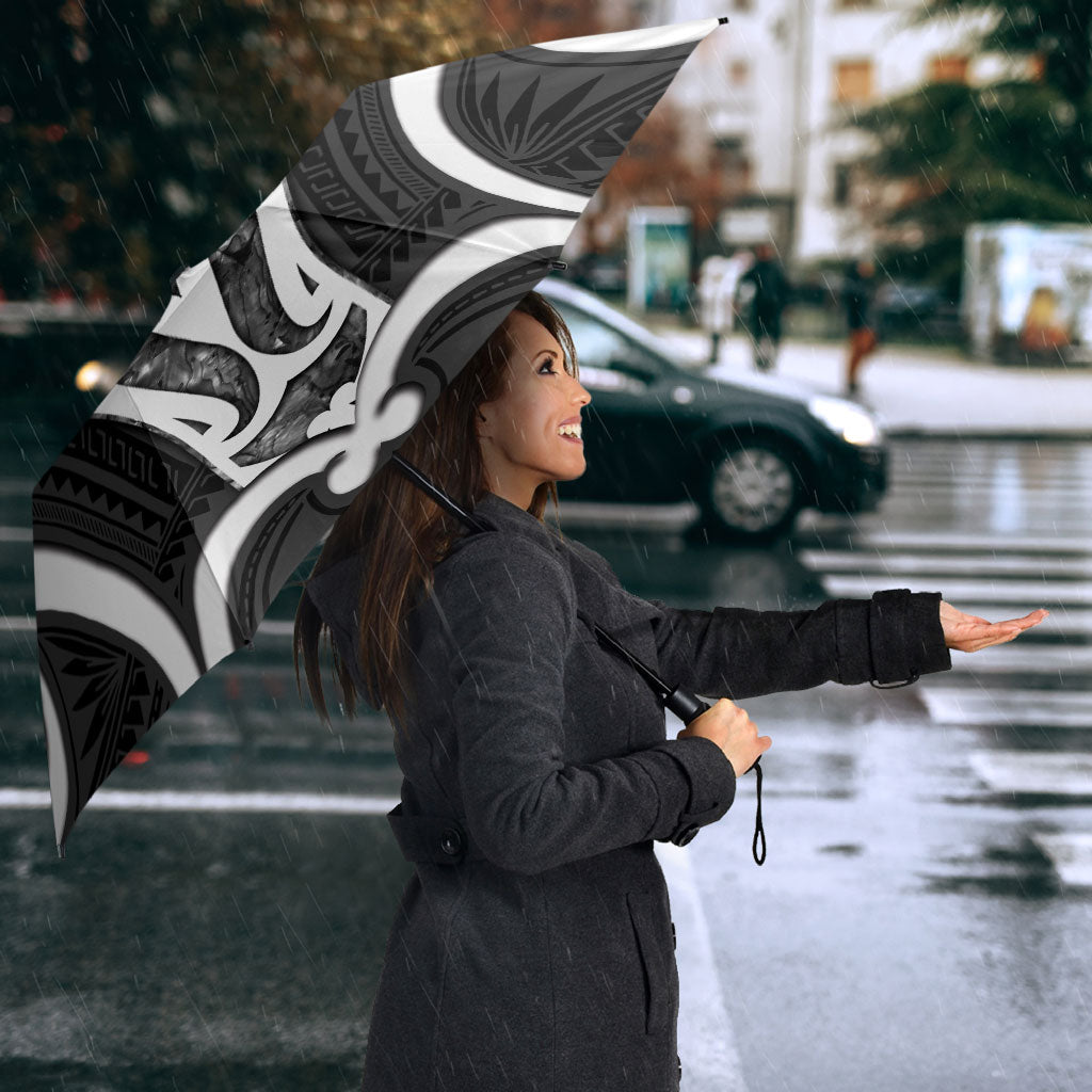 Aotearoa Atua Tangaroa Personalised Umbrella God Of The Sea Maori Whale Tail Black