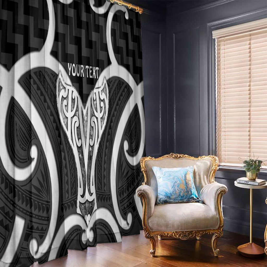 Aotearoa Atua Tangaroa Personalised Window Curtain God Of The Sea Maori Whale Tail Black