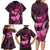 Think Pink Breast Cancer Awareness Family Matching Long Sleeve Bodycon Dress and Hawaiian Shirt Butterfly Aboriginal Mix Polynesian Pattern