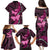 Think Pink Breast Cancer Awareness Family Matching Puletasi and Hawaiian Shirt Butterfly Aboriginal Mix Polynesian Pattern