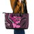 Think Pink Breast Cancer Awareness Leather Tote Bag Butterfly Aboriginal Mix Polynesian Pattern