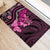 Think Pink Breast Cancer Awareness Rubber Doormat Butterfly Aboriginal Mix Polynesian Pattern