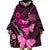 Think Pink Breast Cancer Awareness Wearable Blanket Hoodie Butterfly Aboriginal Mix Polynesian Pattern