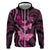 Think Pink Breast Cancer Awareness Zip Hoodie Butterfly Aboriginal Mix Polynesian Pattern