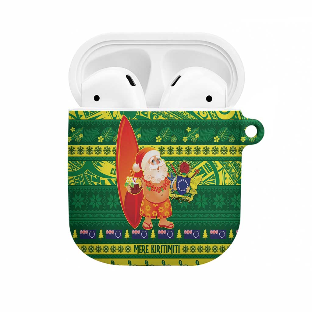 Cook Islands Christmas AirPods Case Surfing Santa Mere Kiritimiti - Polynesian Pride