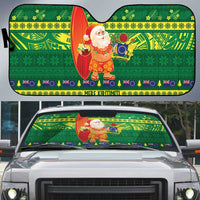 Cook Islands Christmas Auto Sun Shade Surfing Santa Mere Kiritimiti - Polynesian Pride