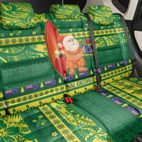 Cook Islands Christmas Back Car Seat Cover Surfing Santa Mere Kiritimiti - Polynesian Pride