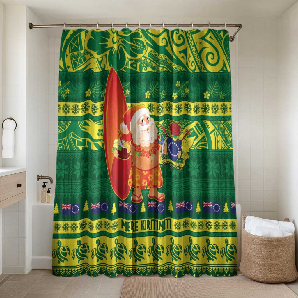 Cook Islands Christmas Bathroom Set Surfing Santa Mere Kiritimiti - Polynesian Pride