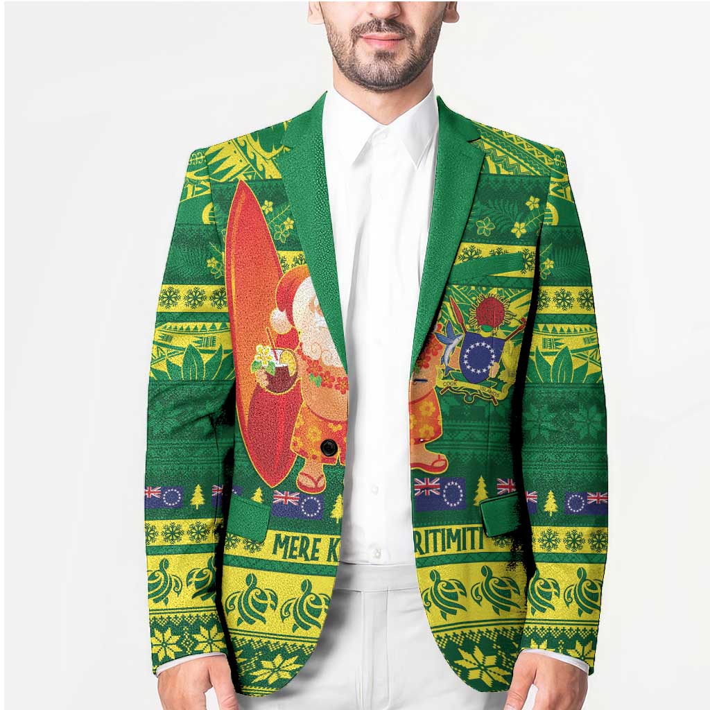 Cook Islands Christmas Blazer Surfing Santa Mere Kiritimiti - Polynesian Pride